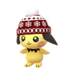 Pichu con gorro de copo de nieve