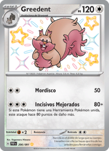 Versión Rara Variocolor de la carta en Destinos de Paldea.