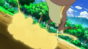 Sawsbuck usando patada salto.