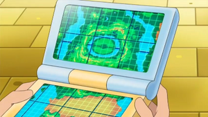 Mapa en el anime, perteneciente a Cilan/Millo (anime) en Unova/Teselia.