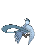Imagen posterior de Articuno variocolor en Pokémon X, Pokémon Y, Pokémon Rubí Omega, Pokémon Zafiro Alfa, Pokémon Sol, Pokémon Luna, Pokémon Ultrasol y Pokémon Ultraluna