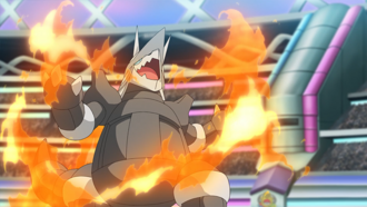 Aggron de Steven/Máximo quemado.