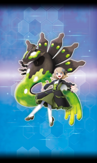 Artwork de Serena (Traje S) y Zygarde en Pokémon Masters EX.