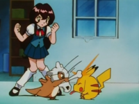 Cubone de Giselle usando hueso palo.