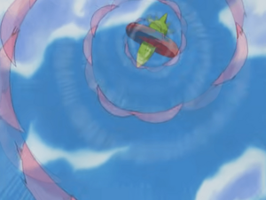 Roselia usando danza pétalo.