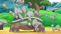 Torterra usando roca afilada.