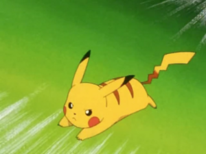 Pikachu usando ataque rápido.
