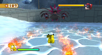 Pikachu contra Hydreigon.