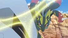 Mega-Lucario variocolor de Rod usando Cuerpo a Cuerpo/A Bocajarro.