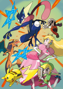 Artwok para promocionar a Greninja en Super Smash Bros. para Nintendo 3DS y Wii U.