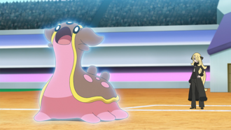 Gastrodon de Cynthia/Cintia usando danza lluvia.
