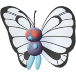 Imagen de Butterfree hembra en Pokémon: Let's Go, Pikachu! y Pokémon: Let's Go, Eevee!