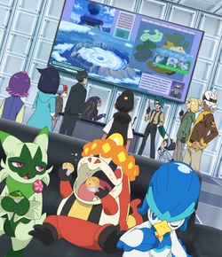 Foto de Ságita y el Alto Mando dando a los protagonistas información sobre el Área Cero mostrada en el EP1316.