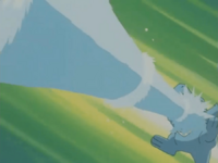 Totodile usando pistola agua.