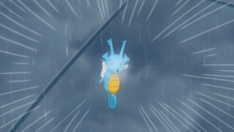 Kingdra de Levi usando Huracán/Vendaval.