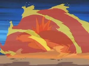 Typhlosion usando rueda fuego.