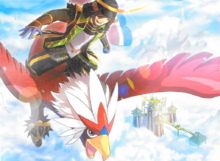 Artwork de Masamune volando en su Braviary.