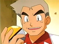 El profesor Oak con la GS Ball.
