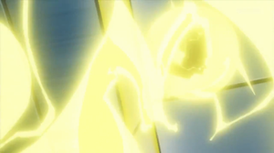 Pikachu de Ash usando rayo.