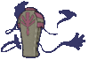 Imagen posterior de Cofagrigus variocolor en Pokémon X, Pokémon Y, Pokémon Rubí Omega, Pokémon Zafiro Alfa, Pokémon Sol, Pokémon Luna, Pokémon Ultrasol y Pokémon Ultraluna