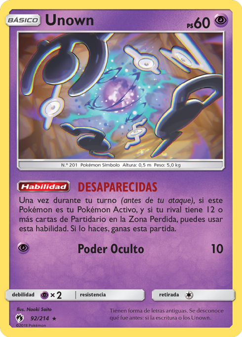 Unown (Truenos Perdidos 92 TCG) - WikiDex, la enciclopedia Pokémon