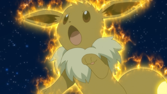 Eevee de Chloe usando copión de tipo eléctrico.