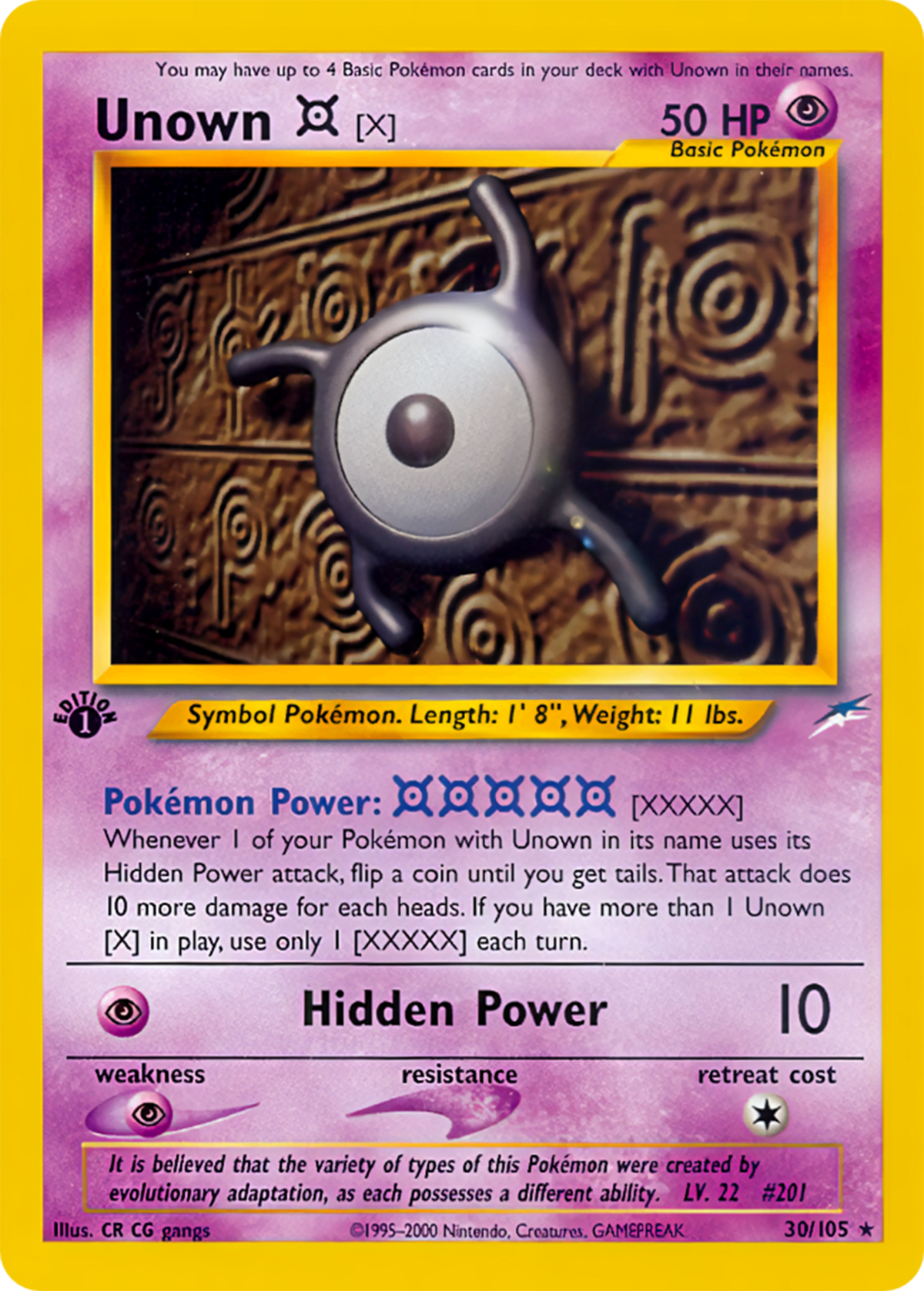 Unown X (Neo Destiny TCG) - WikiDex, la enciclopedia Pokémon