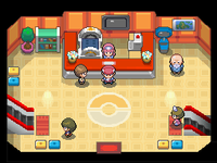 Interior del Centro Pokémon en Pokémon Platino.