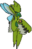 Imagen posterior de Mega-Scizor variocolor en Pokémon X, Pokémon Y, Pokémon Rubí Omega, Pokémon Zafiro Alfa, Pokémon Sol, Pokémon Luna, Pokémon Ultrasol y Pokémon Ultraluna
