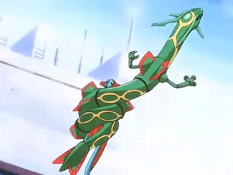 Rayquaza usando movimiento sísmico.
