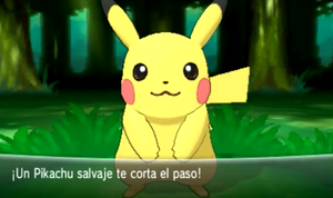 Aparición de un Pokémon salvaje en Pokémon X y Pokémon Y