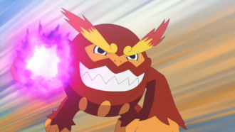 Darmanitan usando Puño Fuego.