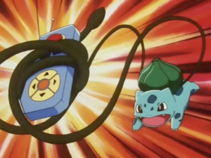 Bulbasaur usando látigo cepa.