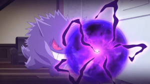 Gengar usando bola sombra.