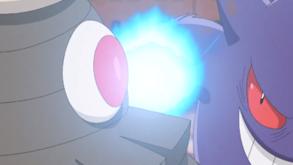 Gengar usando puño de hielo/puño hielo.
