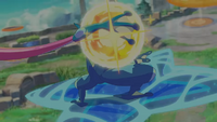 Un Greninja usando shuriken de agua en el tráiler animado del PWC 2023.