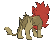 Imagen posterior de Pyroar variocolor macho en Pokémon X, Pokémon Y, Pokémon Rubí Omega, Pokémon Zafiro Alfa, Pokémon Sol, Pokémon Luna, Pokémon Ultrasol y Pokémon Ultraluna