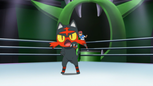 Litten de Ash usando arañazo.
