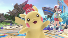 Hoja y Pikachu en SSBU.