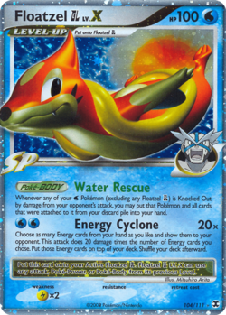 昔のポケモンウィークリーカード〜NO.20『ラプラスの水上タクシー』✨️ Floatzel GL LV.X (Rising Rivals TCG) - WikiDex, la enciclopedia