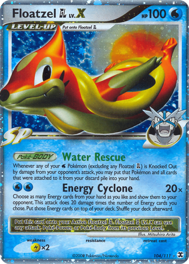 Floatzel GL LV.X (Rising Rivals TCG) - WikiDex, la enciclopedia Pokémon