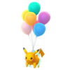 Pikachu Vuelo con globos multicolor
