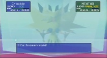Un Zapdos congelado en Pokémon Stadium.