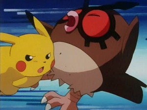 Pikachu usando ataque rápido.