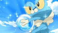 Froakie Usando Pulso de Agua.