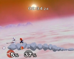Globo de Onix en el escenario Poké Globos en Melee.
