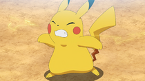 Pikachu de Ash amedrentado