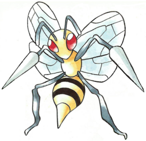Beedrill en Pokémon Rojo y Verde.
