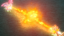 Charizard teracristal usando Lanzallamas.