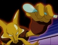 Alakazam usando sus poderes psíquicos.